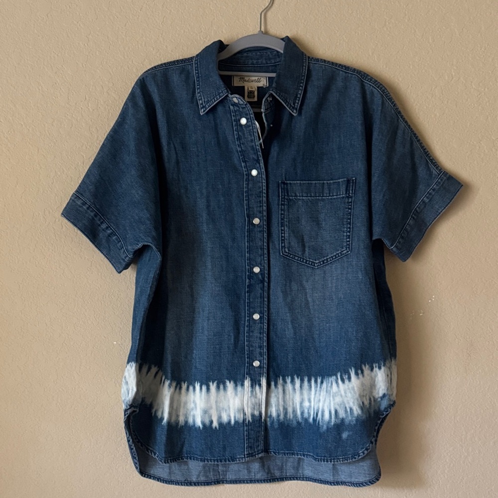 Madewell Shibori Denim short sleeve shirt